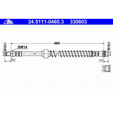 24.5111-0460.3 ATE Тормозной шланг