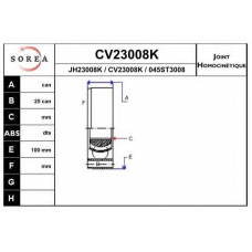 CV23008K EAI Шарнирный комплект, приводной вал