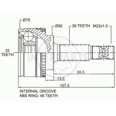 OJ-0252 InterParts Шарнирный комплект, приводной вал