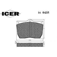 160435 ICER Комплект тормозных колодок, дисковый тормоз