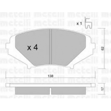 22-0732-0 METELLI Комплект тормозных колодок, дисковый тормоз