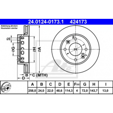24.0124-0173.1 ATE Тормозной диск