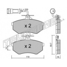 151.3 TRUSTING Комплект тормозных колодок, дисковый тормоз