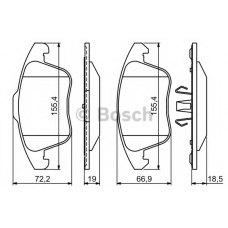 0 986 494 324 BOSCH Комплект тормозных колодок, дисковый тормоз