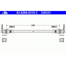 83.6266-0315.3 ATE Тормозной шланг