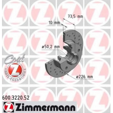 600.3220.52 ZIMMERMANN Тормозной диск