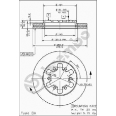 09.5059.10 BREMBO Тормозной диск