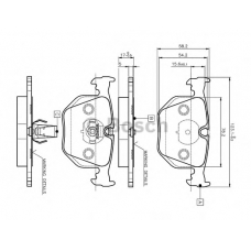0 986 TB2 204 BOSCH Комплект тормозных колодок, дисковый тормоз