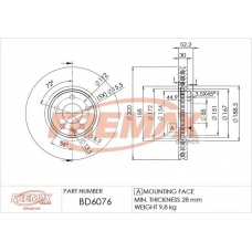 BD-6076 FREMAX Тормозной диск