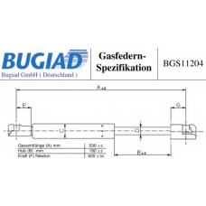 BGS11204 BUGIAD Газовая пружина, крышка багажник