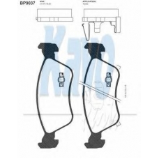 BP-9037 KAVO PARTS Комплект тормозных колодок, дисковый тормоз