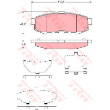GDB3406 TRW Комплект тормозных колодок, дисковый тормоз