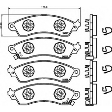 8DB 355 021-031 HELLA Комплект тормозных колодок, дисковый тормоз