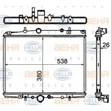 8MK 376 767-061 HELLA Радиатор, охлаждение двигателя