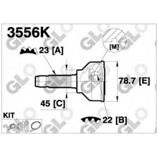 3556K GLO Шарнирный комплект, приводной вал