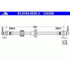83.6154-0536.3 ATE Тормозной шланг