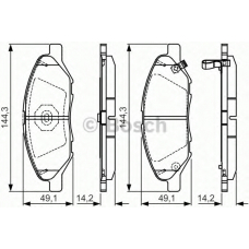 0 986 TB3 228 BOSCH Комплект тормозных колодок, дисковый тормоз