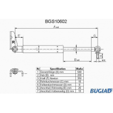 BGS10602 BUGIAD Газовая пружина, крышка багажник