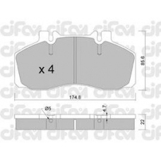 822-266-0 CIFAM Комплект тормозных колодок, дисковый тормоз