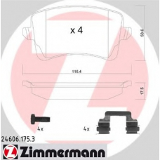 24606.175.3 ZIMMERMANN Комплект тормозных колодок, дисковый тормоз