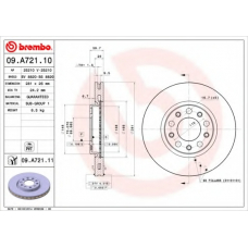 09.A721.11 BREMBO Тормозной диск