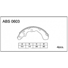 ABS0603 Allied Nippon Колодки барабанные
