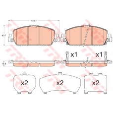 GDB3615 TRW Комплект тормозных колодок, дисковый тормоз