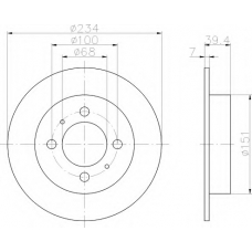 8DD 355 105-151 HELLA Тормозной диск