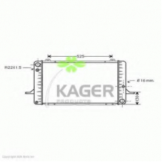 31-3186 KAGER Радиатор, охлаждение двигателя