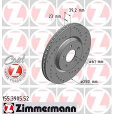 155.3905.52 ZIMMERMANN Тормозной диск