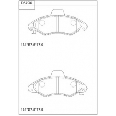 KD6796 ASIMCO Комплект тормозных колодок, дисковый тормоз