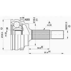 CVJ5497.10 OPEN PARTS Шарнирный комплект, приводной вал