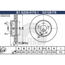 B1.G228-0176.1 GALFER Тормозной диск