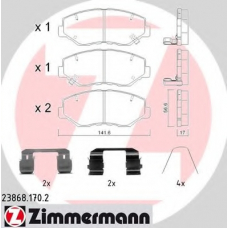 23868.170.2 ZIMMERMANN Комплект тормозных колодок, дисковый тормоз