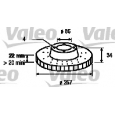 186617 VALEO Тормозной диск