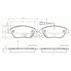 0 986 TB2 961 BOSCH Комплект тормозных колодок, дисковый тормоз