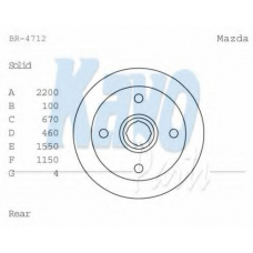 BR-4712 KAVO PARTS Тормозной диск