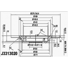 J3313020 NIPPARTS Тормозной диск