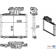 8MK 376 756-021 HELLA Радиатор, охлаждение двигателя