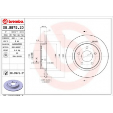 08.9975.21 BREMBO Тормозной диск