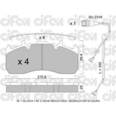 822-808-0K CIFAM Комплект тормозных колодок, дисковый тормоз