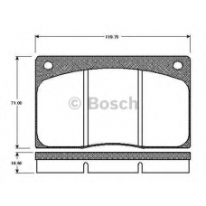 0 986 TB2 057 BOSCH Комплект тормозных колодок, дисковый тормоз