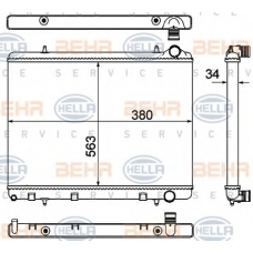 8MK 376 901-031 HELLA Радиатор, охлаждение двигателя