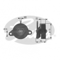 T38056 GATES Натяжной ролик, поликлиновой  ремень
