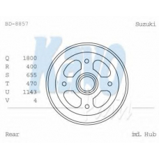 BD-8857 KAVO PARTS Тормозной барабан