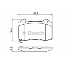 0 986 494 708 BOSCH Комплект тормозных колодок, дисковый тормоз