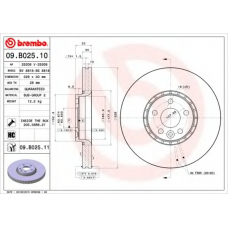 09.B025.11 BREMBO Тормозной диск