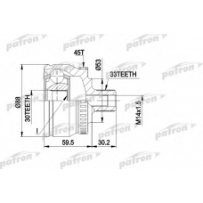 PCV1375 PATRON Шарнирный комплект, приводной вал