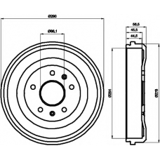 8DT 355 300-901 HELLA PAGID Тормозной барабан