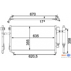 8FC 351 304-141 HELLA Конденсатор, кондиционер